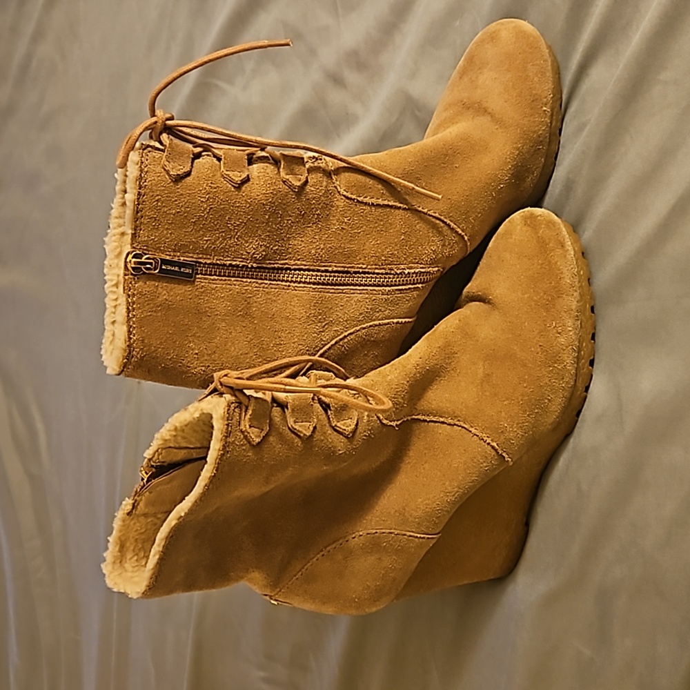 Michael Michael Kors Leather Wedge Bootie